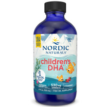 Nordic Naturals, Children's DHA, 530mg Omega-3 from Cod Liver Oil, Strawberry Flavour, with EPA and DHA, 119ml, Soy Free, Gluten Free, Non-GMO