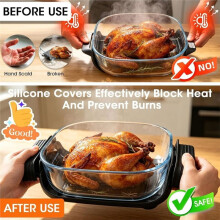 2Pack Silicone Handle Cover for / Pro Glass Air Fryer,Heat-Resistant Grip Holder Sleeve(2.5QT/4QT/6QT)