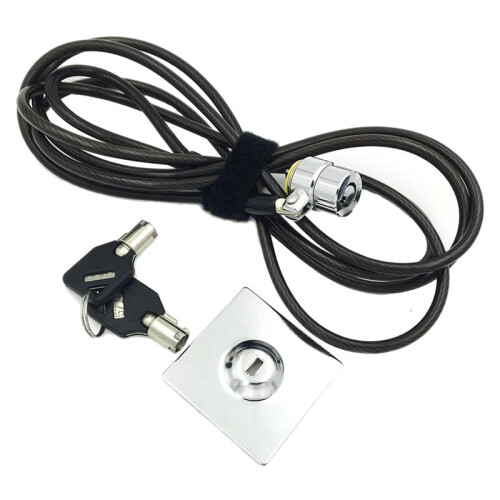 Laptop Lock, Tablet Lock Security Cable, 2 Keys Sturdy Steel Locking Kit Anti Theft Hardware Protection 2