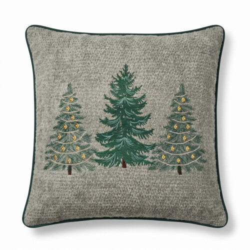 Homescapes Chenille Feel Christmas 3 Trees Throw Cushion - 45 x 45 cm
