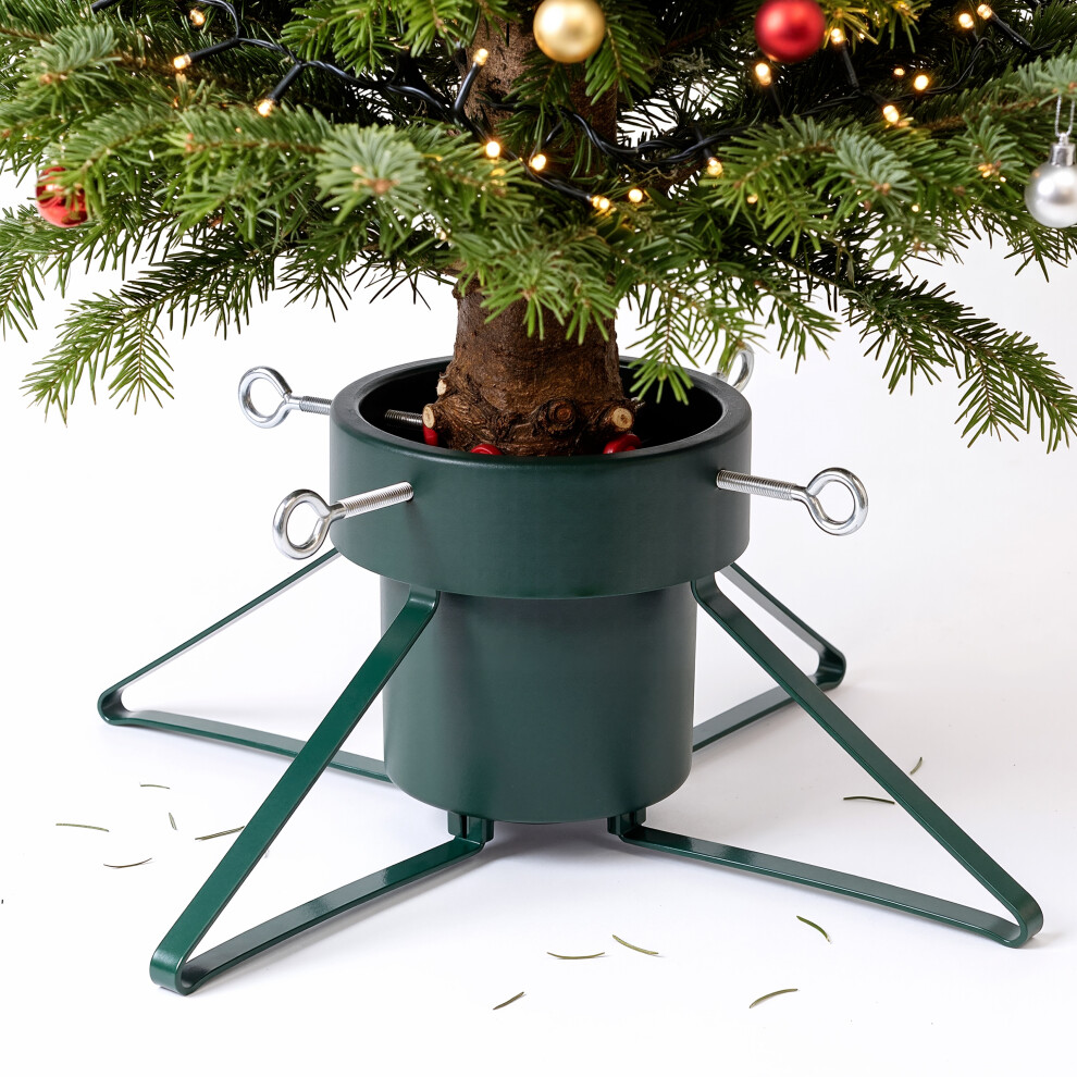 B&Q - Christmas Xmas Tree StandMetal FrameStrong Plastic HolderGreen Adjustable 5-14 Cm - Image 2
