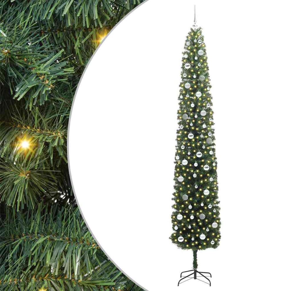 Vidaxl (Green, 270 Cm) Slim Artificial Christmas Tree Decoration Artificial Tree Xmas Tree