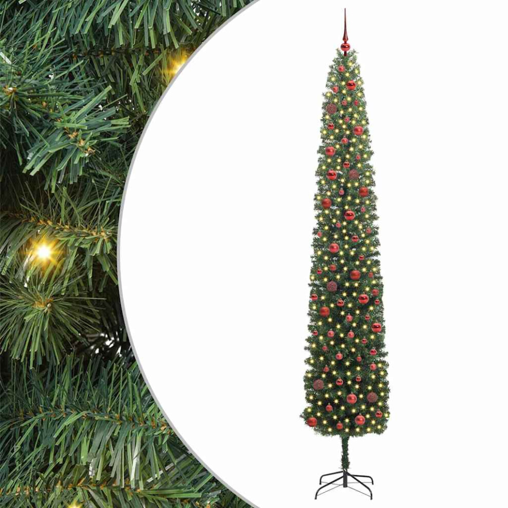 Vidaxl (Green, 270 Cm) Slim Artificial Christmas Tree Decoration Artificial Tree Xmas Tree