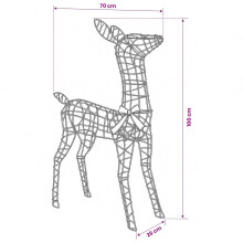 vidaXL 3D Christmas Reindeer LOVIISA 110 LEDs Warm White