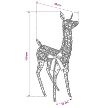 vidaXL 3D Christmas Reindeer LOVIISA 110 LEDs Warm White