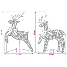 vidaXL Christmas Reindeer 2 pcs 40 LEDs Warm White
