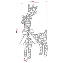 vidaXL 3D Christmas Reindeer LOVIISA 2 pcs 180 LEDs Warm White
