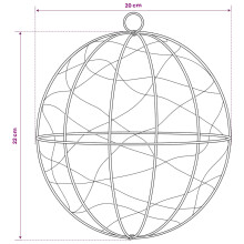 vidaXL Christmas Finial Light 200 LEDs Warm White Diameter 20 x 22 cm