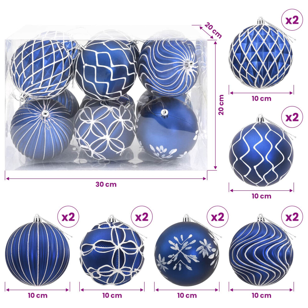 Vidaxl Christmas Ball Set Xl 12 Pcs Blue And White 10 Cm Polystyrene