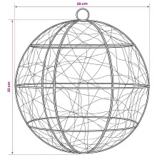 vidaXL Christmas Finial Light 300 LEDs Warm White Diameter 30 x 32 cm