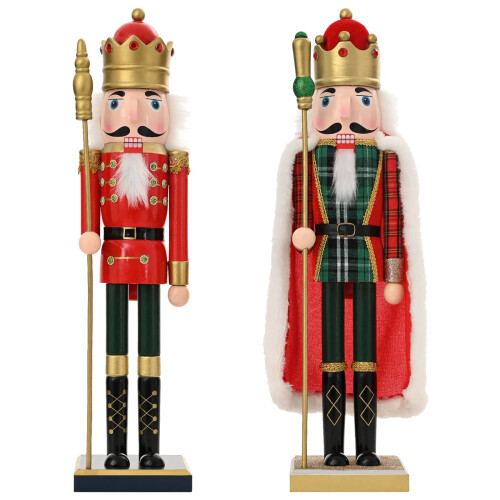 VidaXL vidaXL Christmas Nutcracker TURKU 2 pcs Red and Black 50 cm 1
