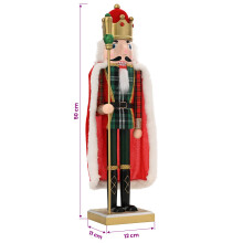 vidaXL Christmas Nutcracker TURKU Red and Black 50 cm