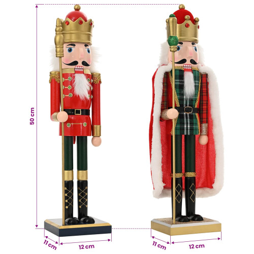 VidaXL vidaXL Christmas Nutcracker TURKU 2 pcs Red and Black 50 cm
