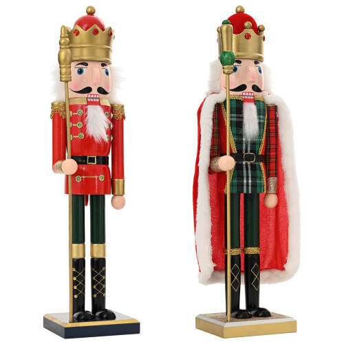 VidaXL vidaXL Christmas Nutcracker TURKU 2 pcs Red and Black 50 cm 2