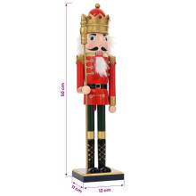 vidaXL Christmas Nutcracker TURKU Red and Black 50 cm
