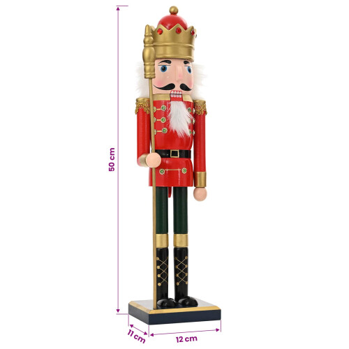 VidaXL vidaXL Christmas Nutcracker TURKU Red and Black 50 cm