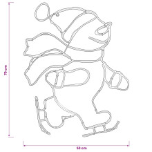 vidaXL LED Sign Skating Santa LOVIISA 120 LEDs Multicolour 53 x 70 cm