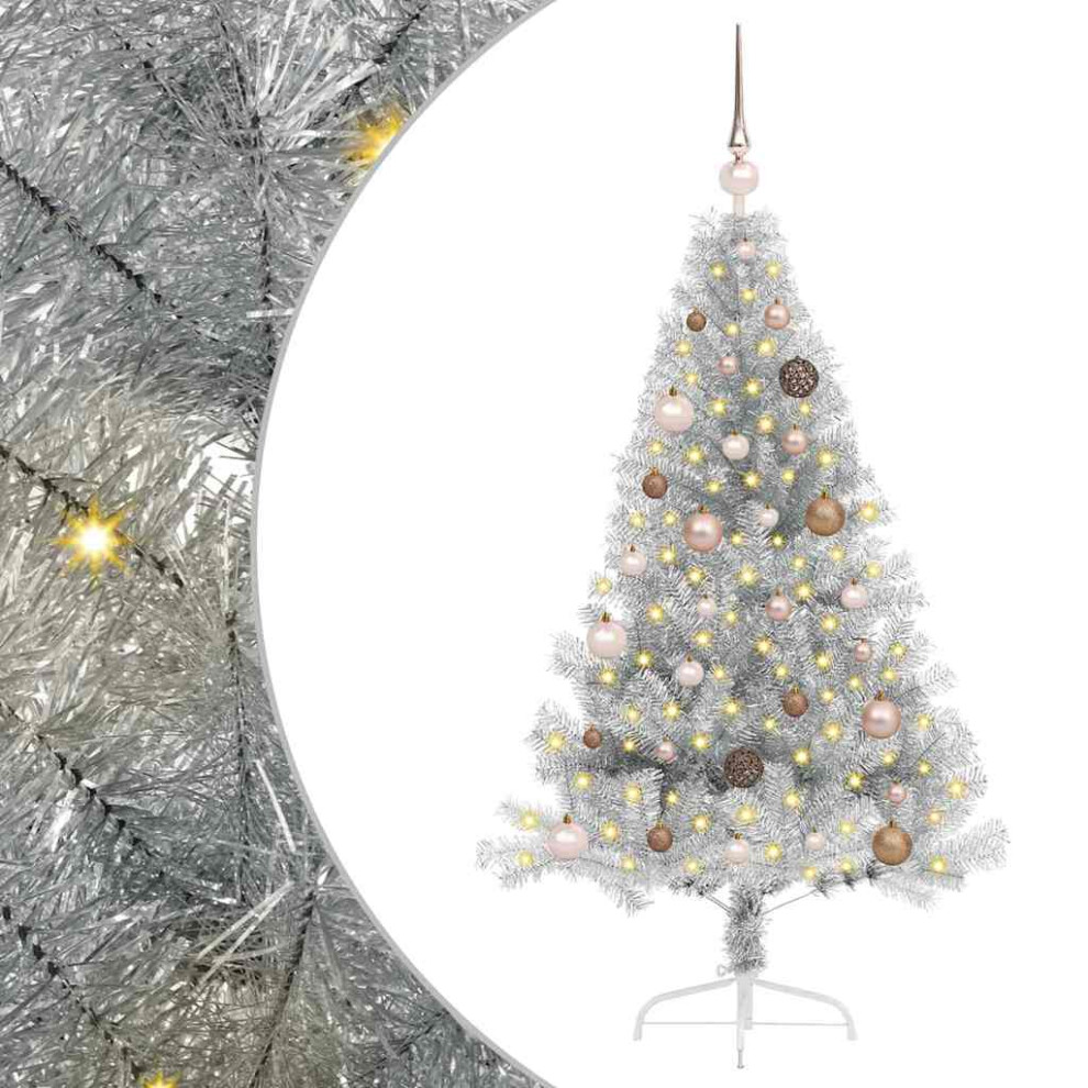 B&Q - Artificial Pre-Lit Christmas Tree Silver 150 Cm Pet - Image 2