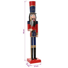 vidaXL Christmas Nutcracker TURKU Red and Black 91 cm