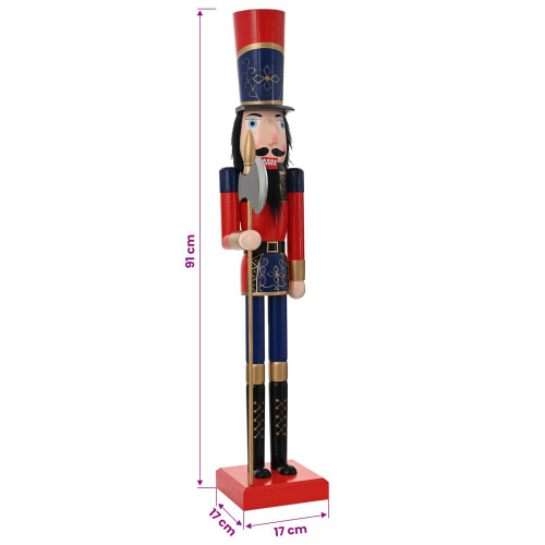 VidaXL vidaXL Christmas Nutcracker TURKU Red and Black 91 cm