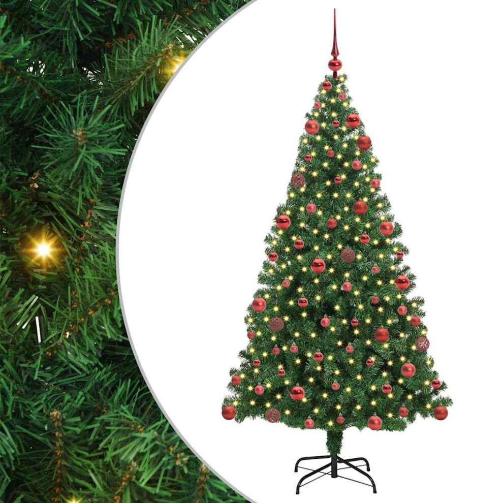 Vidaxl (Green, 180 Cm) Artificial Christmas Tree With Leds&Ball Set Multi Colours Multi Sizes
