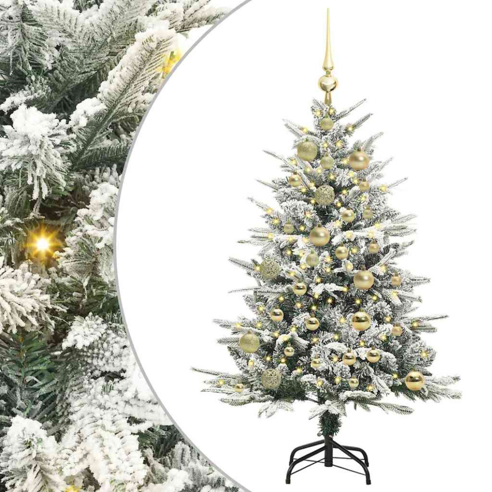Vidaxl (Green And White, 120 X 70 Cm) Artificial Christmas Tree Leds & Ball Set Multi Colours Multi Sizes