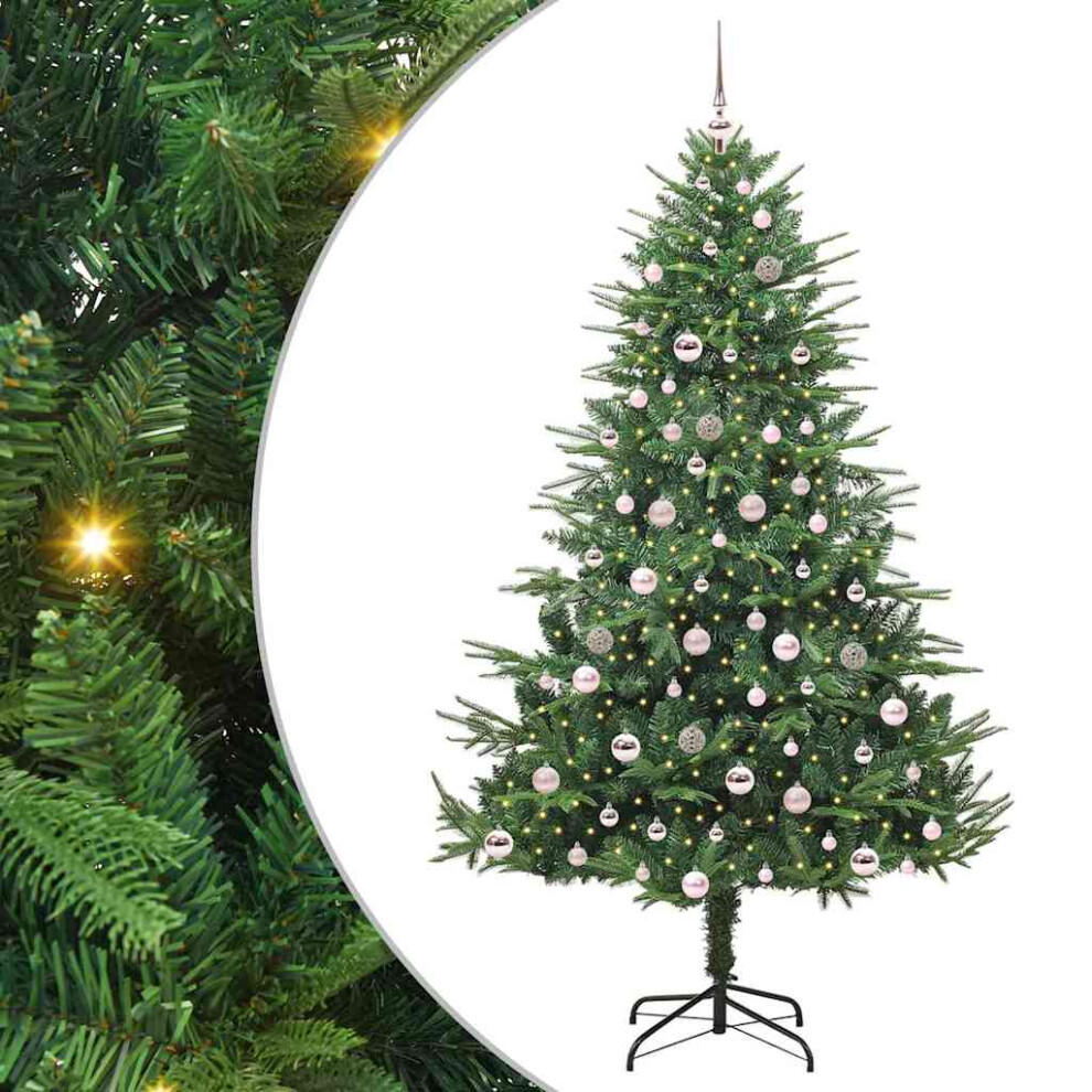 B&Q - Artificial Pre-Lit Christmas Tree With Ball Set Green 210 Cm - Image 2