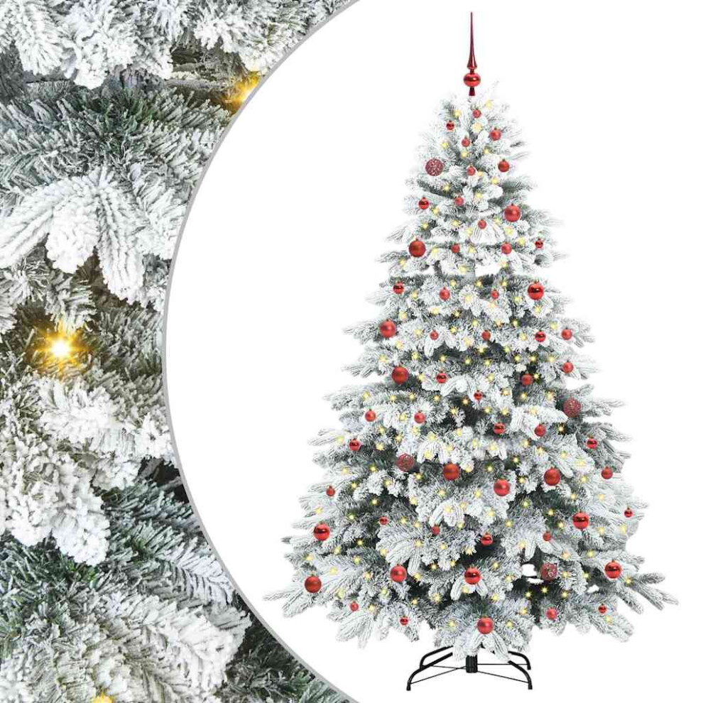 Vidaxl (White, 210 Cm) Artificial Christmas Tree With Stand Pe And Pvc Decor Modern Ornament