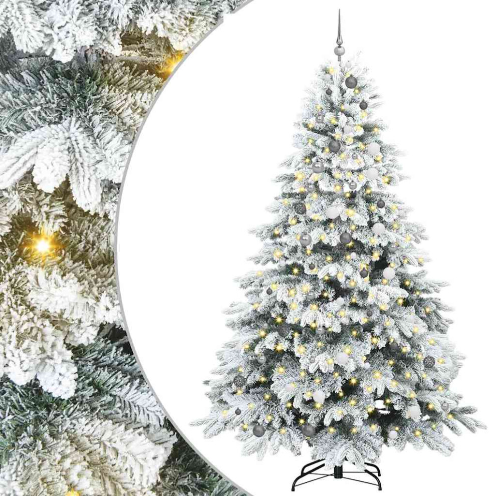 Vidaxl (White, 240 Cm) Artificial Christmas Tree With Stand Pe And Pvc Decor Modern Ornament