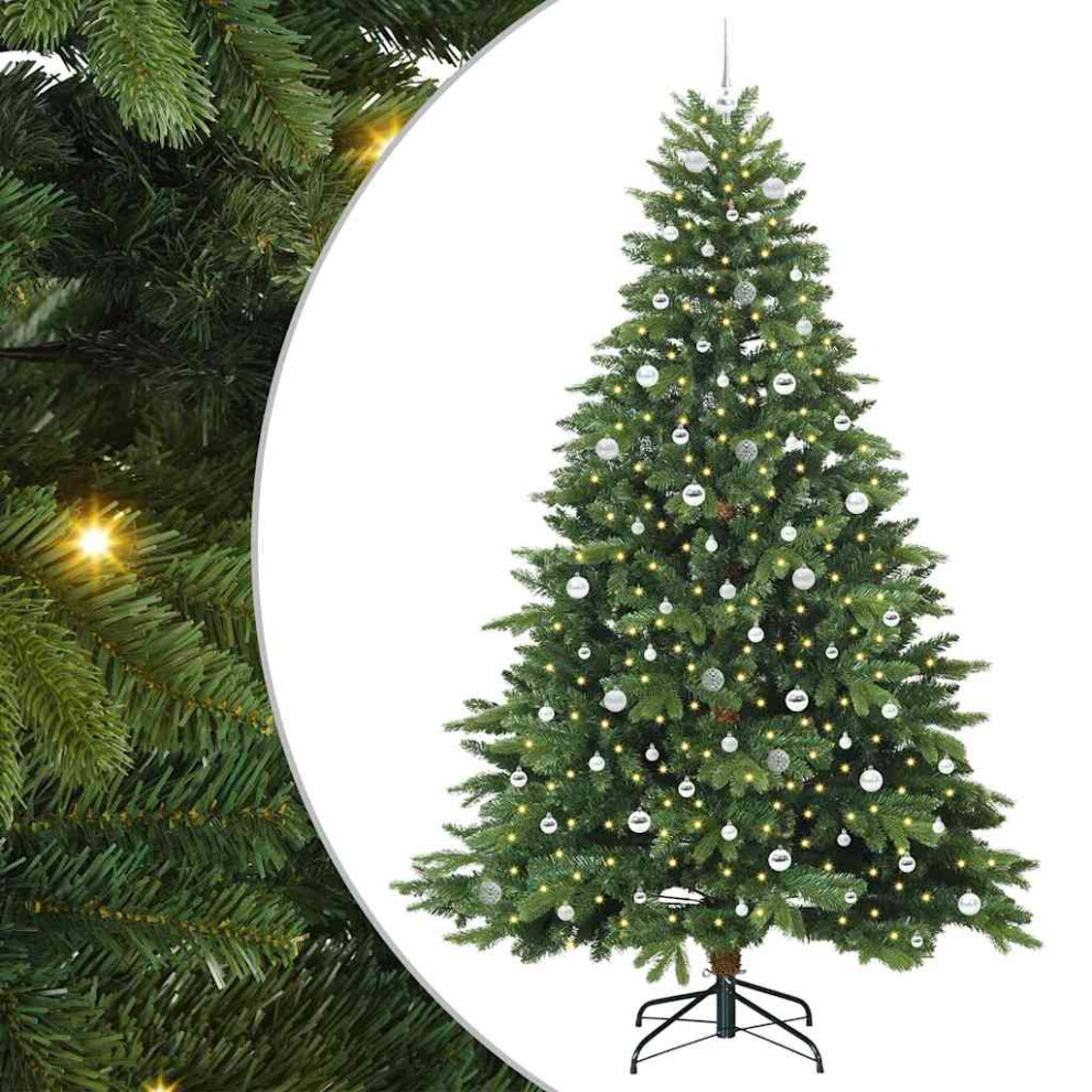 Vidaxl (Green, 240 Cm) Artificial Christmas Tree With Stand Pe And Pvc Decor Modern Ornament