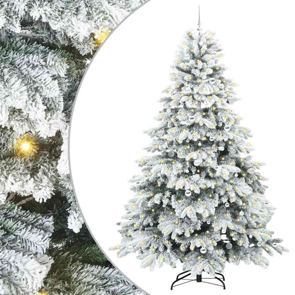 Vidaxl (White, 240 Cm) Artificial Christmas Tree With Stand Pe And Pvc Decor Modern Ornament