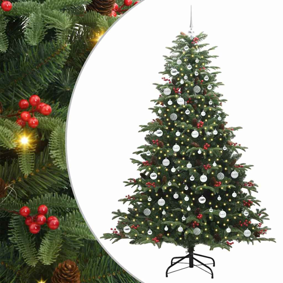 Vidaxl (210 Cm) Artificial Christmas Tree Green Pvc And Metal And Plastic Modern