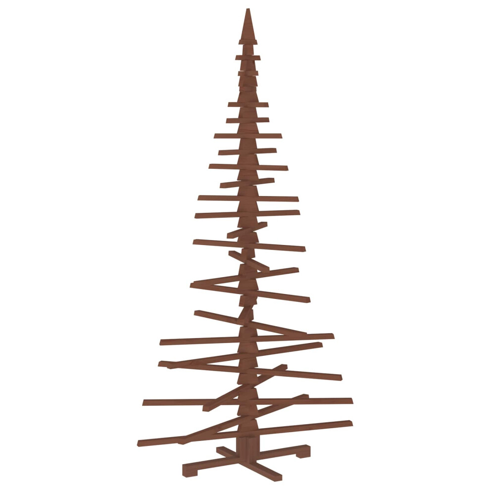Vidaxl (Dark Brown Finish, 210 Cm) Wooden Christmas Trees Xmas Tree For Decoration 3 Pcs Solid Wood Pine