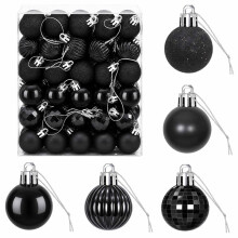 (Black) vidaXL Christmas Ball Set 150 pcs 3 cm Polystyrene Christmas Ball Ornaments