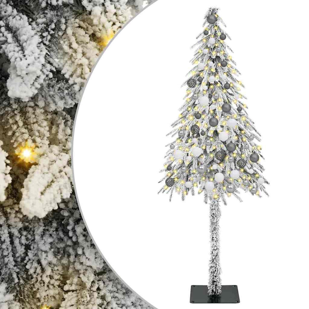 Vidaxl (180 Cm) Christmas Tree With Stand White Pe And Steel Decoration Seasonal Led