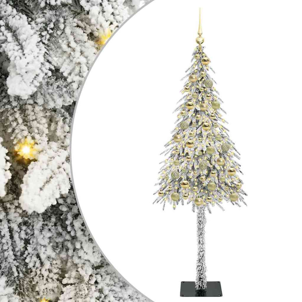 Vidaxl (180 Cm) Christmas Tree With Stand White Pe And Steel Decoration Seasonal Led