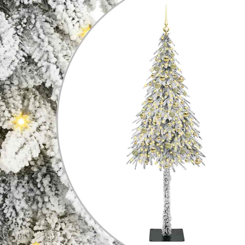 Vidaxl (210 Cm) Christmas Tree With Stand White Pe And Steel Decoration Seasonal Led