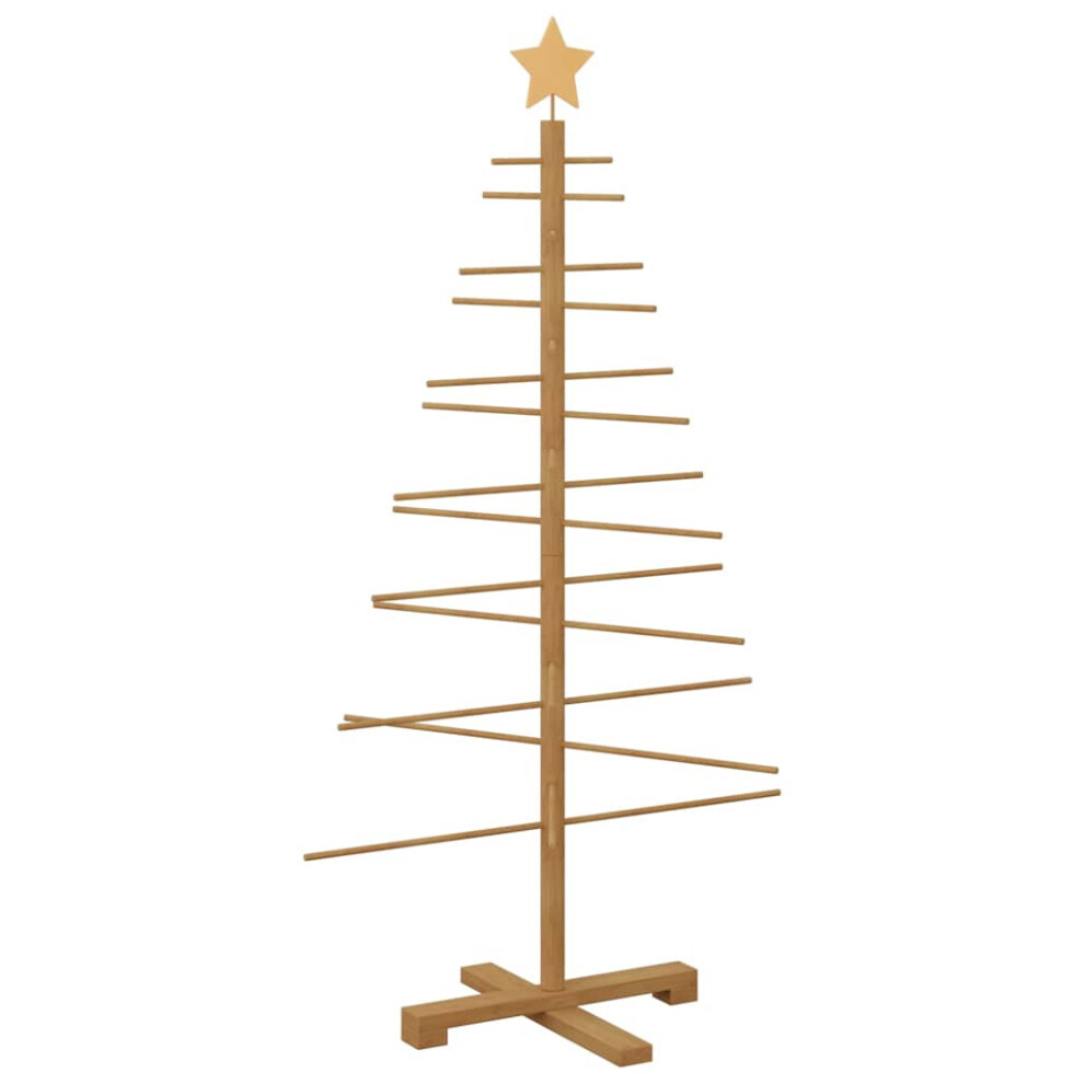 Vidaxl (Brown, 125 Cm) Wooden Christmas Tree Assemble Xmas Tree For Decoration Solid Wood Pine