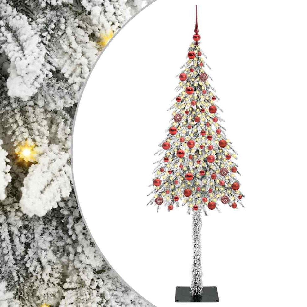 Vidaxl (180 Cm) Christmas Tree With Stand White Pe And Steel Decoration Seasonal Led