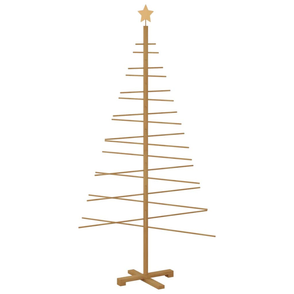Vidaxl (Brown, 180 Cm) Wooden Christmas Tree Assemble Xmas Tree For Decoration Solid Wood Pine