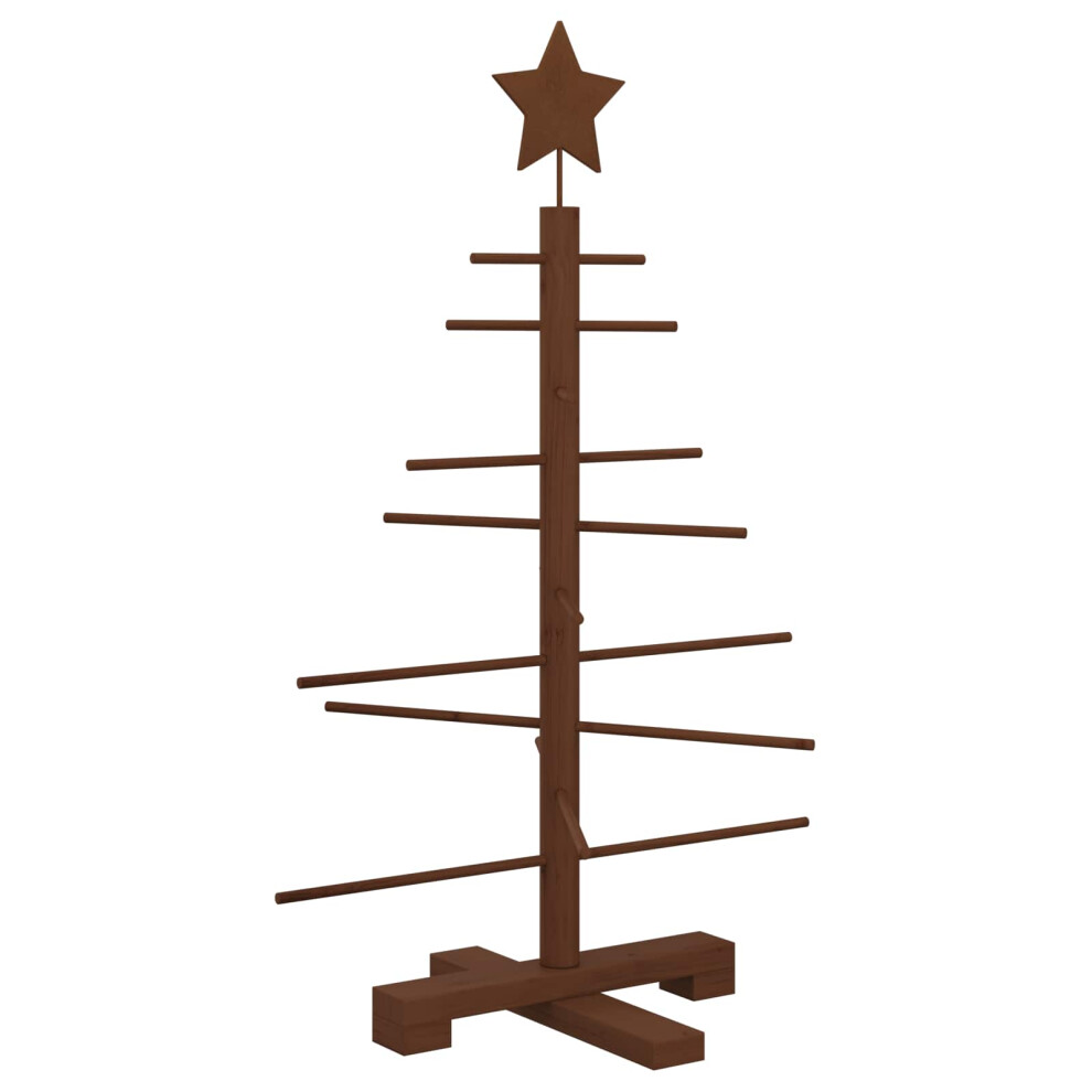 Vidaxl (Dark Brown, 75 Cm) Wooden Christmas Tree Assemble Xmas Tree For Decoration Solid Wood Pine - Image 3
