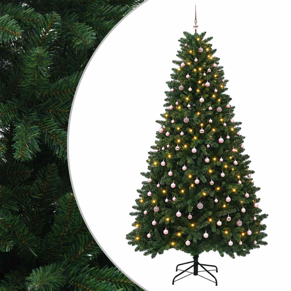 Vidaxl (Medium Green, Ø 128 X 270 Cm) Artificial Hinged Christmas Tree Indoor And Sheltered Outdoor Tree
