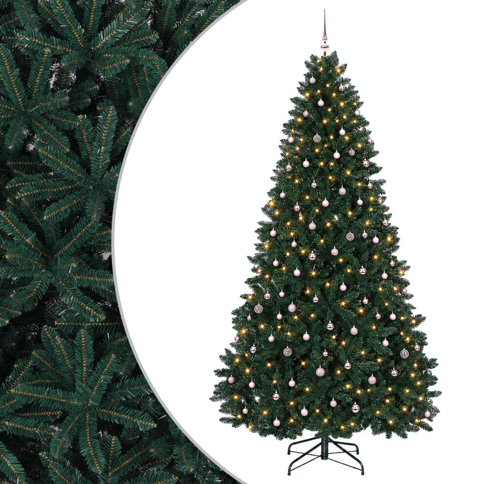 Vidaxl (Dark Green, Ø 138 X 300 Cm) Artificial Hinged Christmas Tree Indoor And Sheltered Outdoor Tree