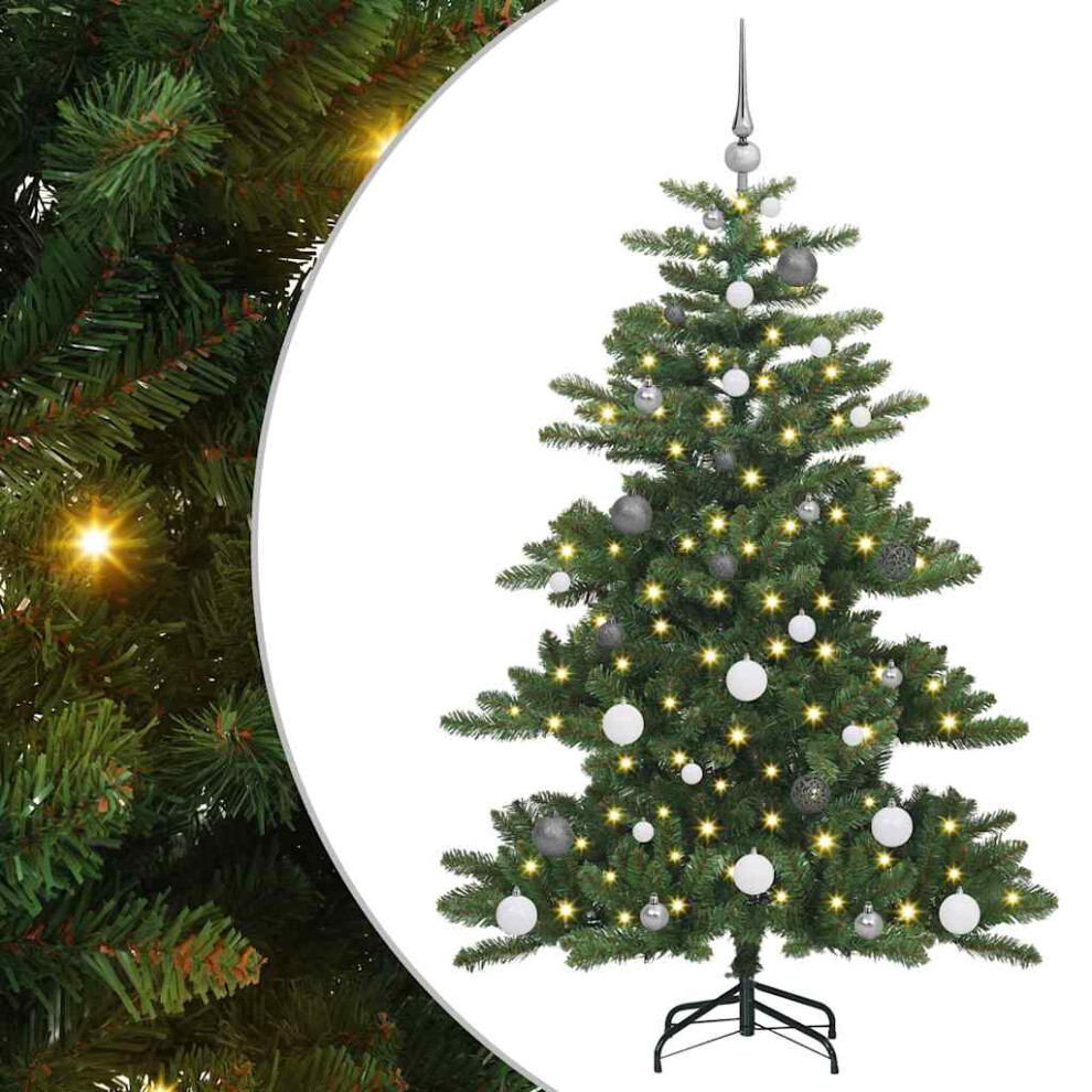 Vidaxl (Green, 150 Cm) Artificial Hinged Christmas Tree With Stand Pvc And Steel Decorations