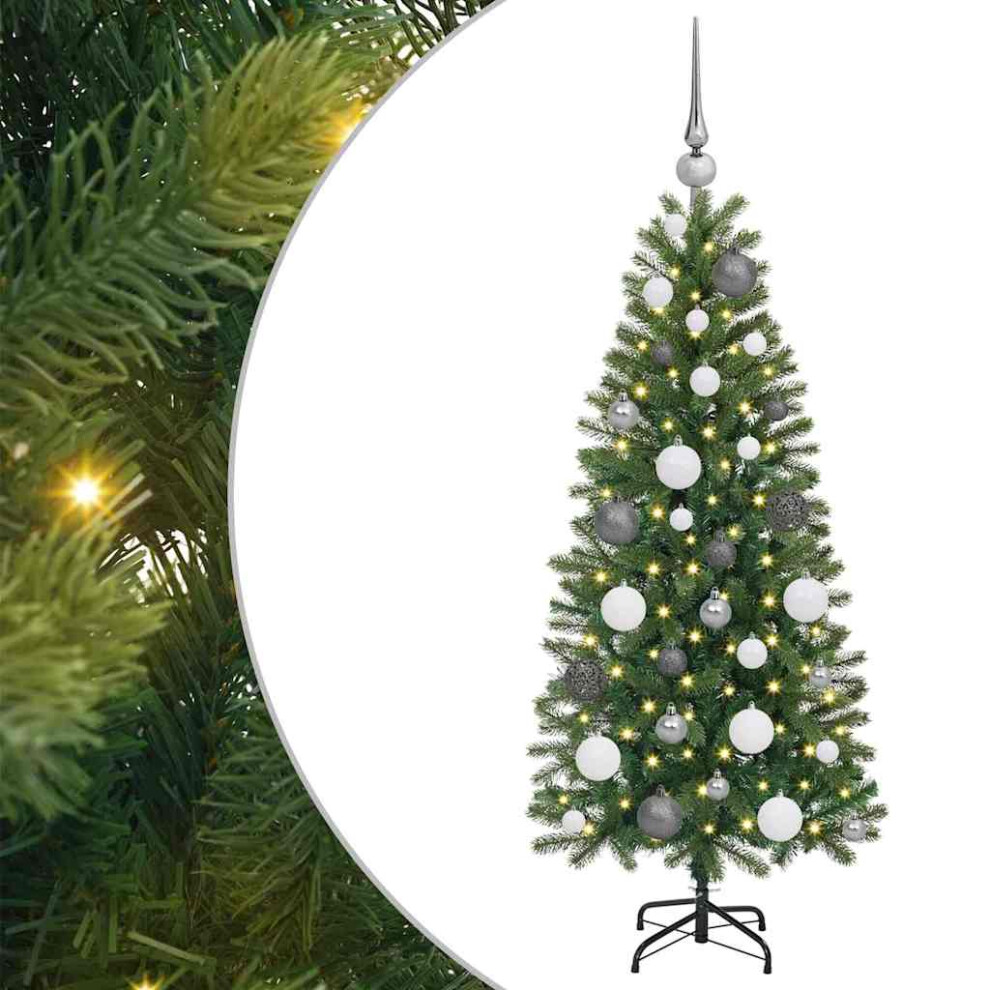 Vidaxl (120 Cm) Artificial Christmas Tree With Stand Green Pe And Pvc Decoration Indoor