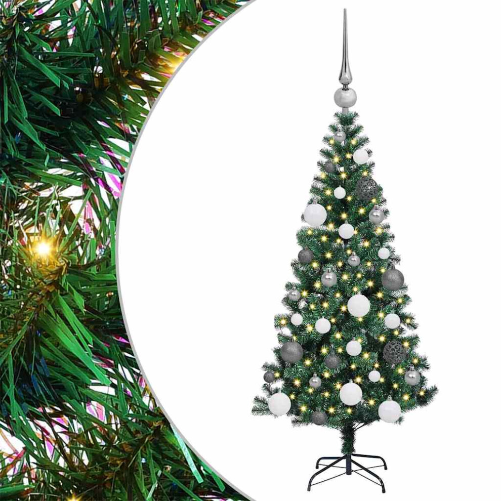 vidaXL Pre-lit Artificial Christmas Tree - 120 cm - Green - PVC and Metal - Image 2