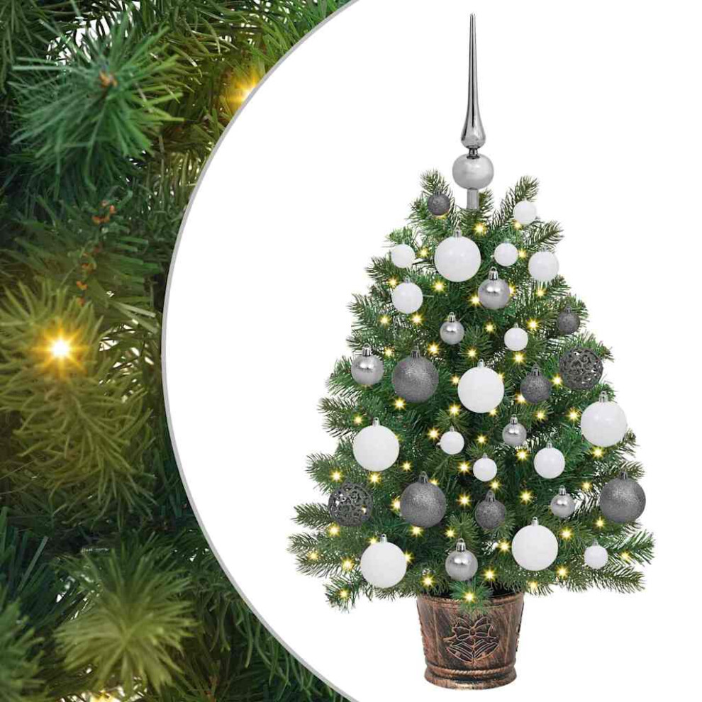 Vidaxl (75 Cm) Artificial Christmas Tree With Stand Green Pe And Pvc Decoration Indoor
