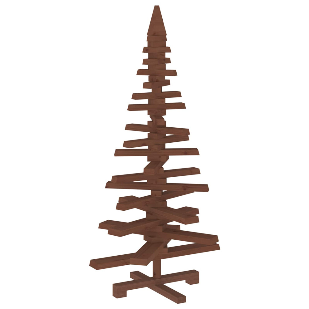 Vidaxl Wooden Christmas Tree Kotka 120 Cm Solid Pine Wood - Brown, Brown - Image 2