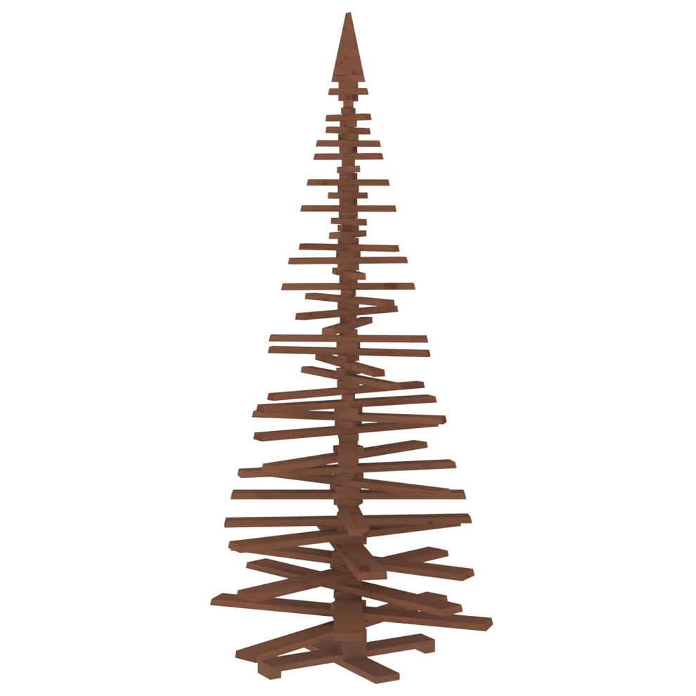 Vidaxl (Dark Brown Finish, 240 Cm) Wooden Christmas Tree Kotka Solid Pine Wood Holiday Decor Diy Indoor
