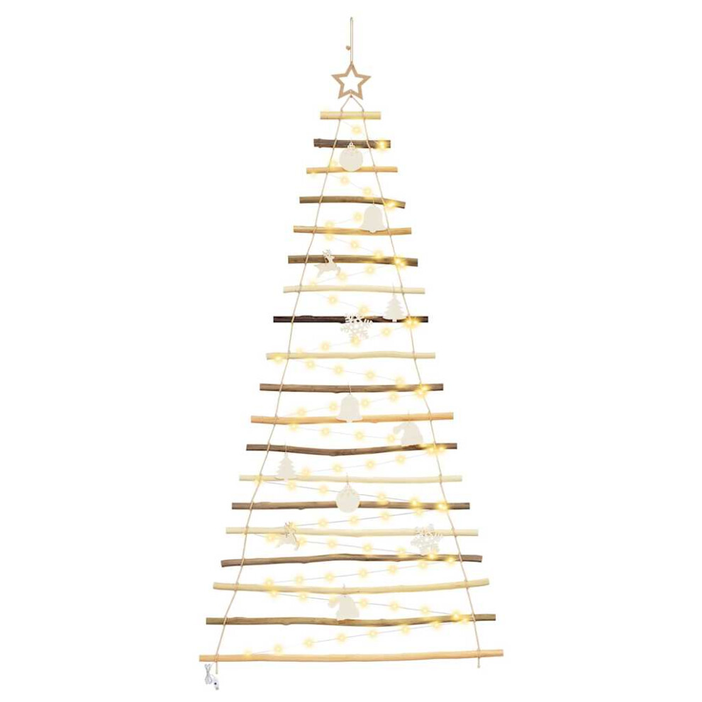 Vidaxl (180 Cm) Hanging Christmas Tree Solid Ash Wood Natural Wall-Mounted Christmas Tree